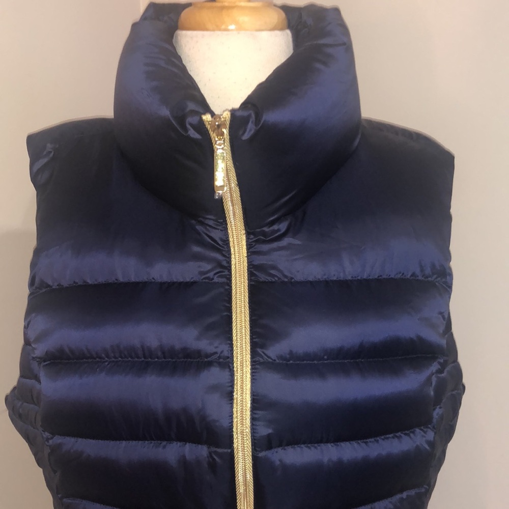 Lilly Pulitzer blue puffer vest, size M